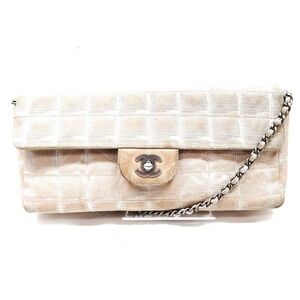 Chanel East West Canvas Shoulder Bag